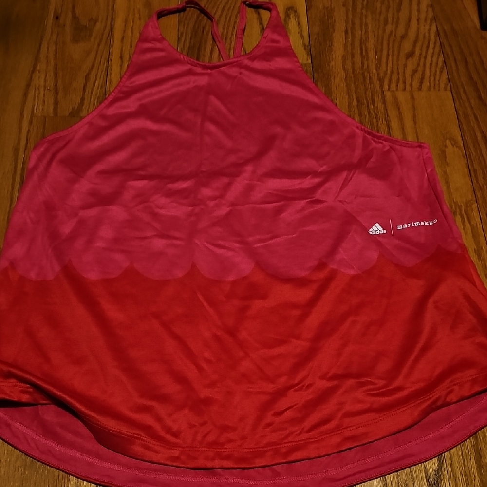 adidas Women's Pink and Red Tank Top